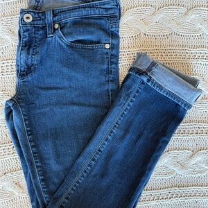 AG Adriano Goldschmied Dark Blue Straight Leg Jeans
